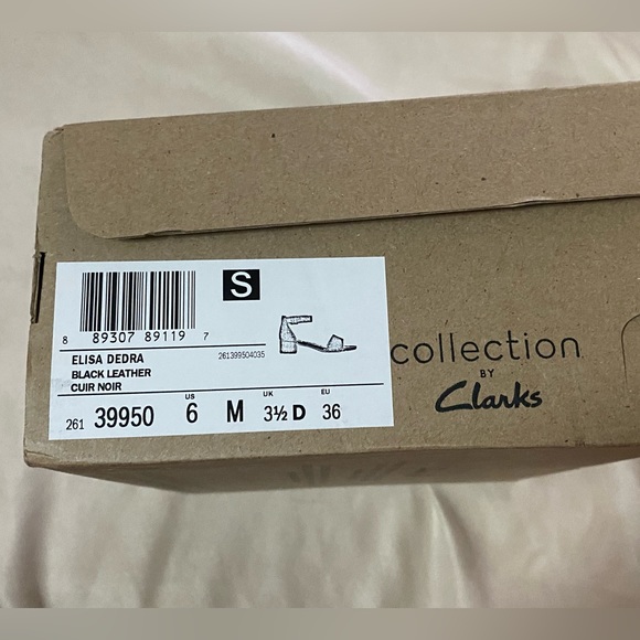 Clarks Collection Elisa Dedra Dress Sandals Block Heel Ankle Strap Black Size 6 - Picture 4 of 11